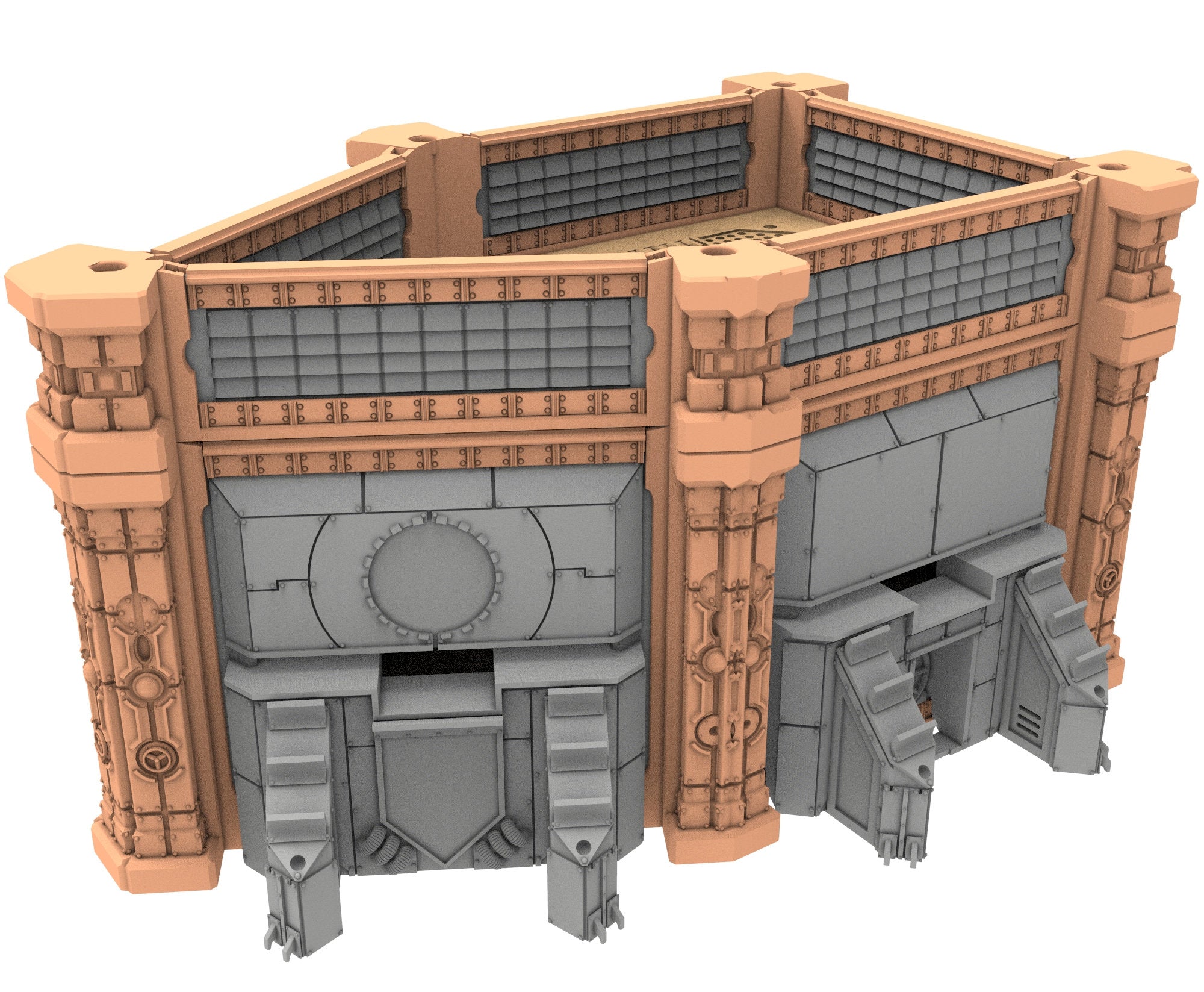 Military building printed in PLA and resin usable for warmachine, Damocles, One Page Rule, Firefight, infinity, scifi wargame...