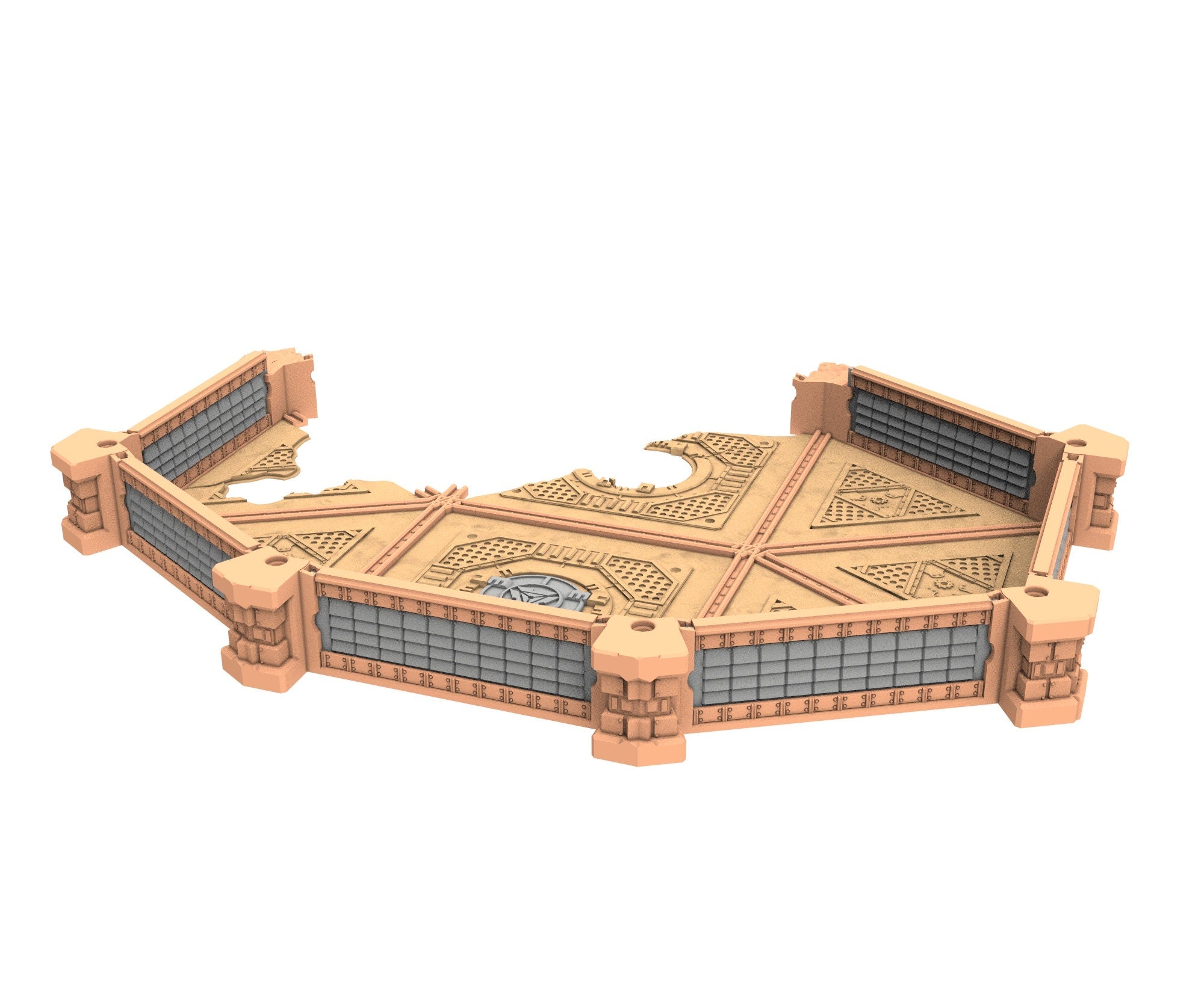 Military Ruined building printed in PLA and resin usable for warmachine, Damocles, One Page Rule, Firefight, infinity, scifi wargame...