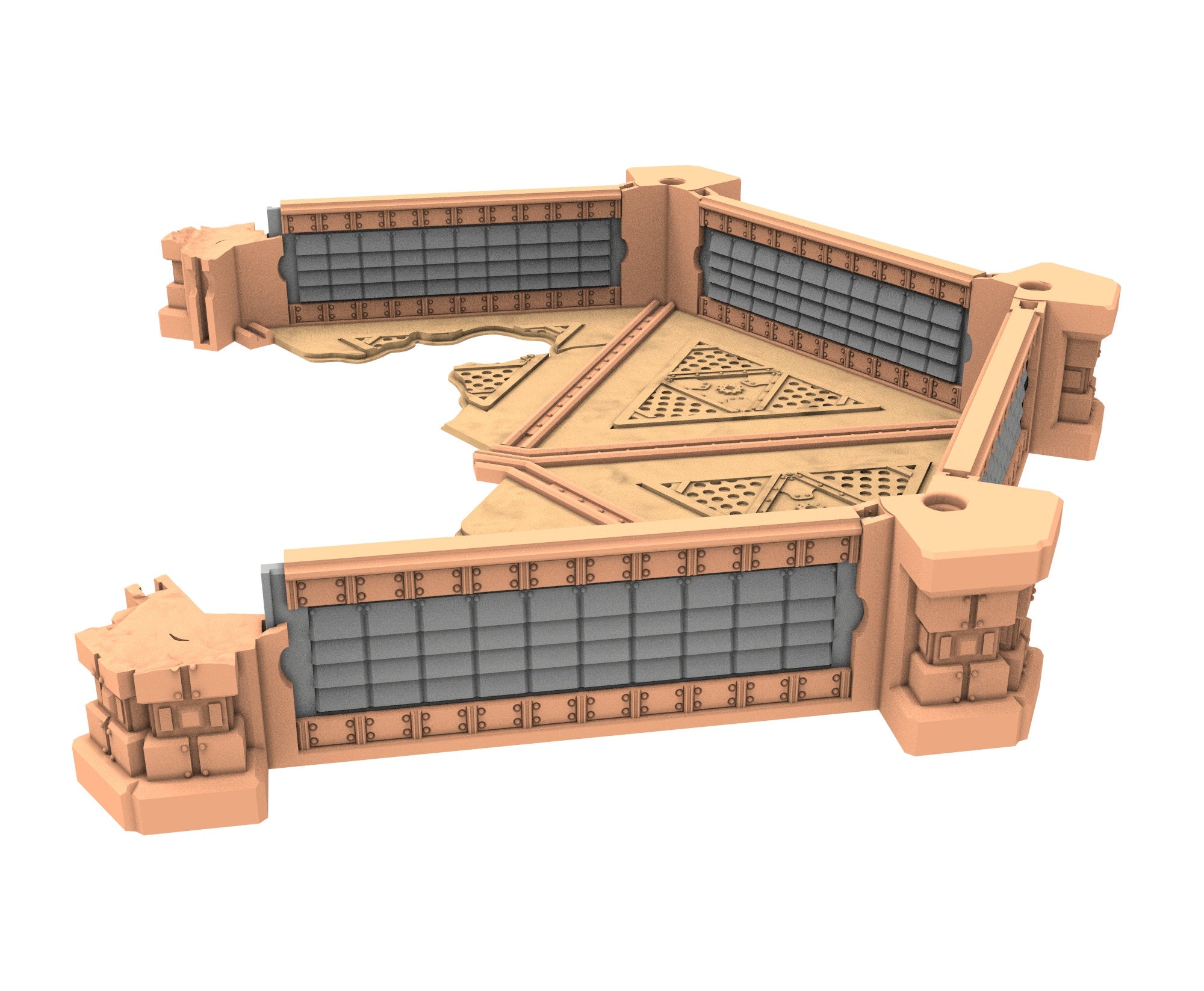 Military Ruined building printed in PLA and resin usable for warmachine, Damocles, One Page Rule, Firefight, infinity, scifi wargame...