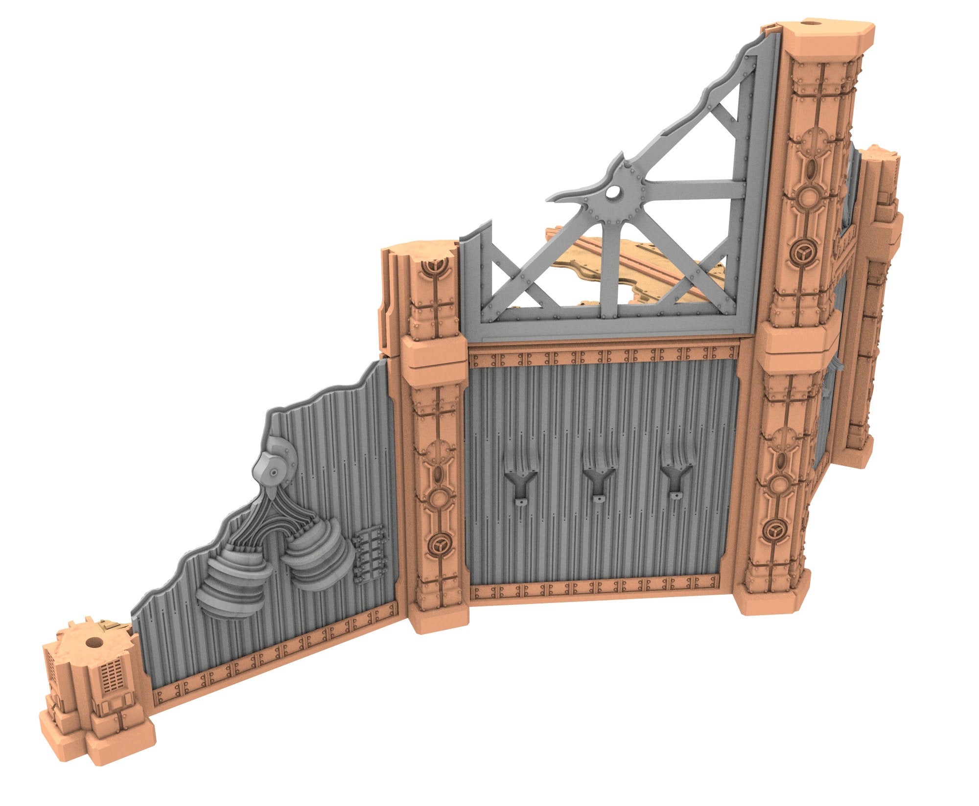 Military Ruined building printed in PLA and resin usable for warmachine, Damocles, One Page Rule, Firefight, infinity, scifi wargame...