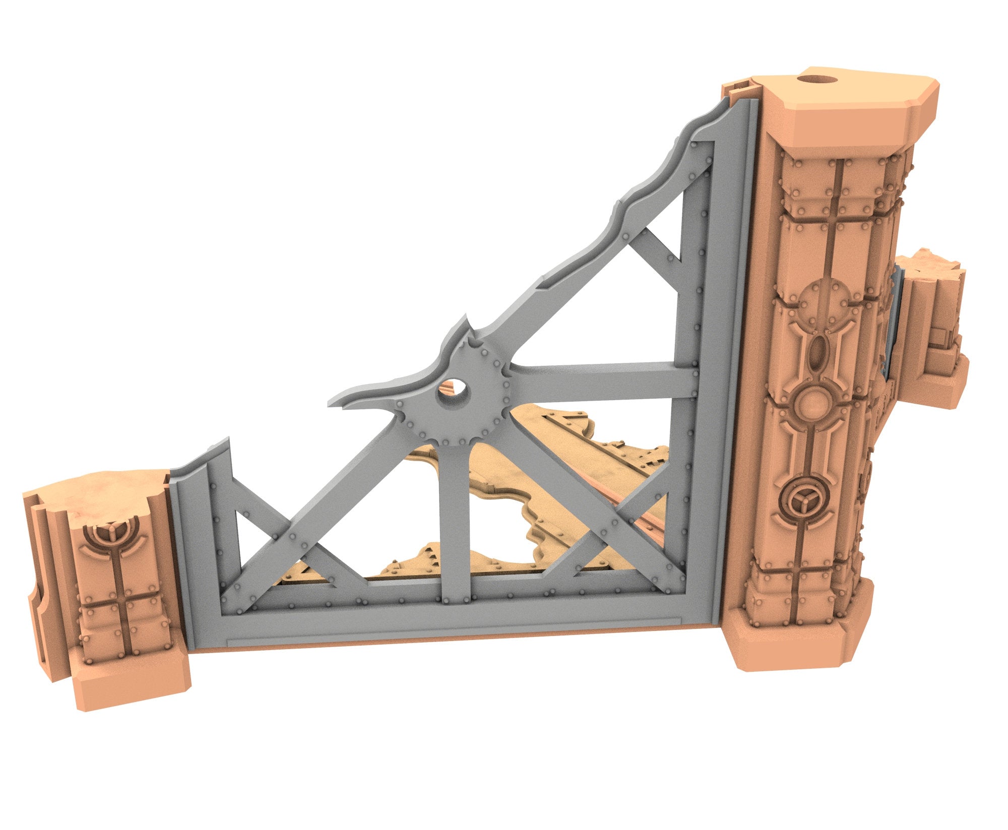 Military Ruined building printed in PLA and resin usable for warmachine, Damocles, One Page Rule, Firefight, infinity, scifi wargame...