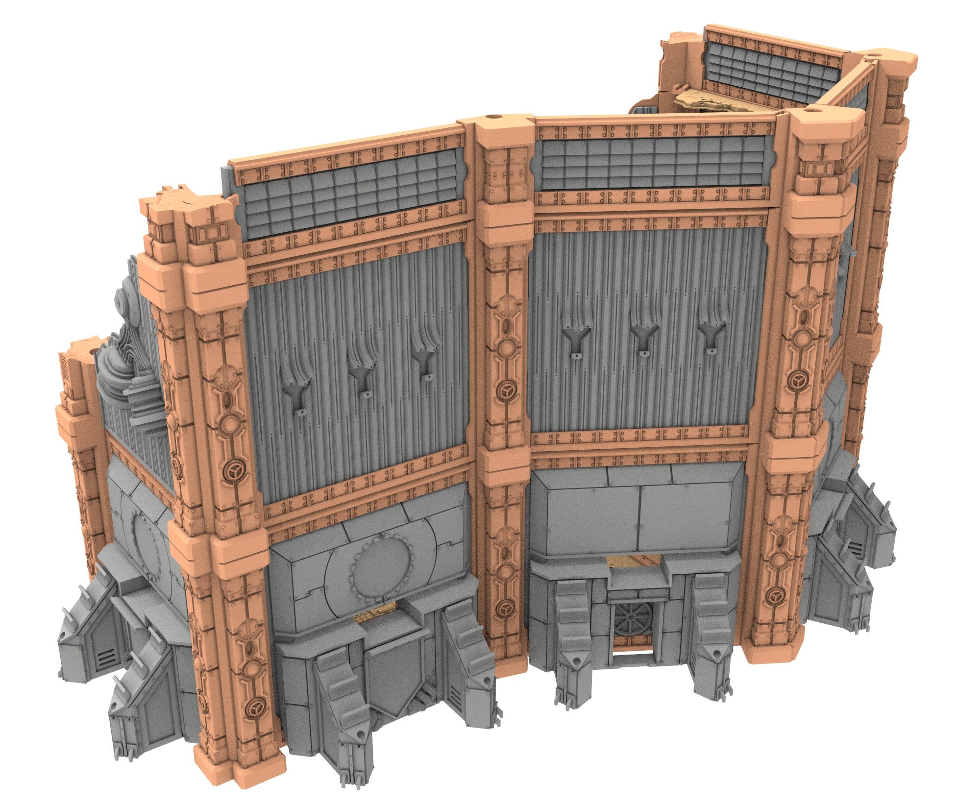 Military Ruined building printed in PLA and resin usable for warmachine, Damocles, One Page Rule, Firefight, infinity, scifi wargame...