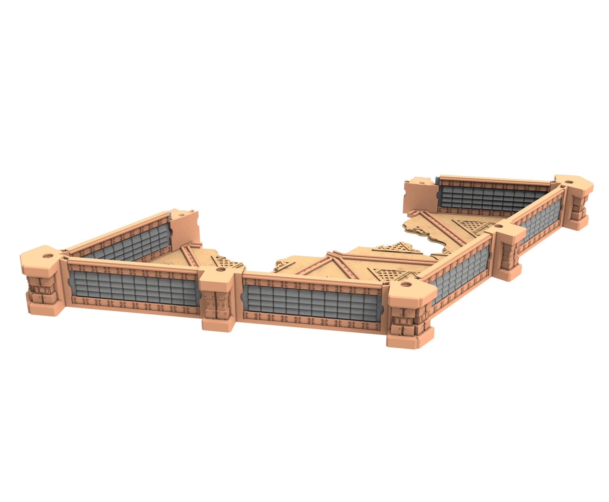 Military Ruined building printed in PLA and resin usable for warmachine, Damocles, One Page Rule, Firefight, infinity, scifi wargame...