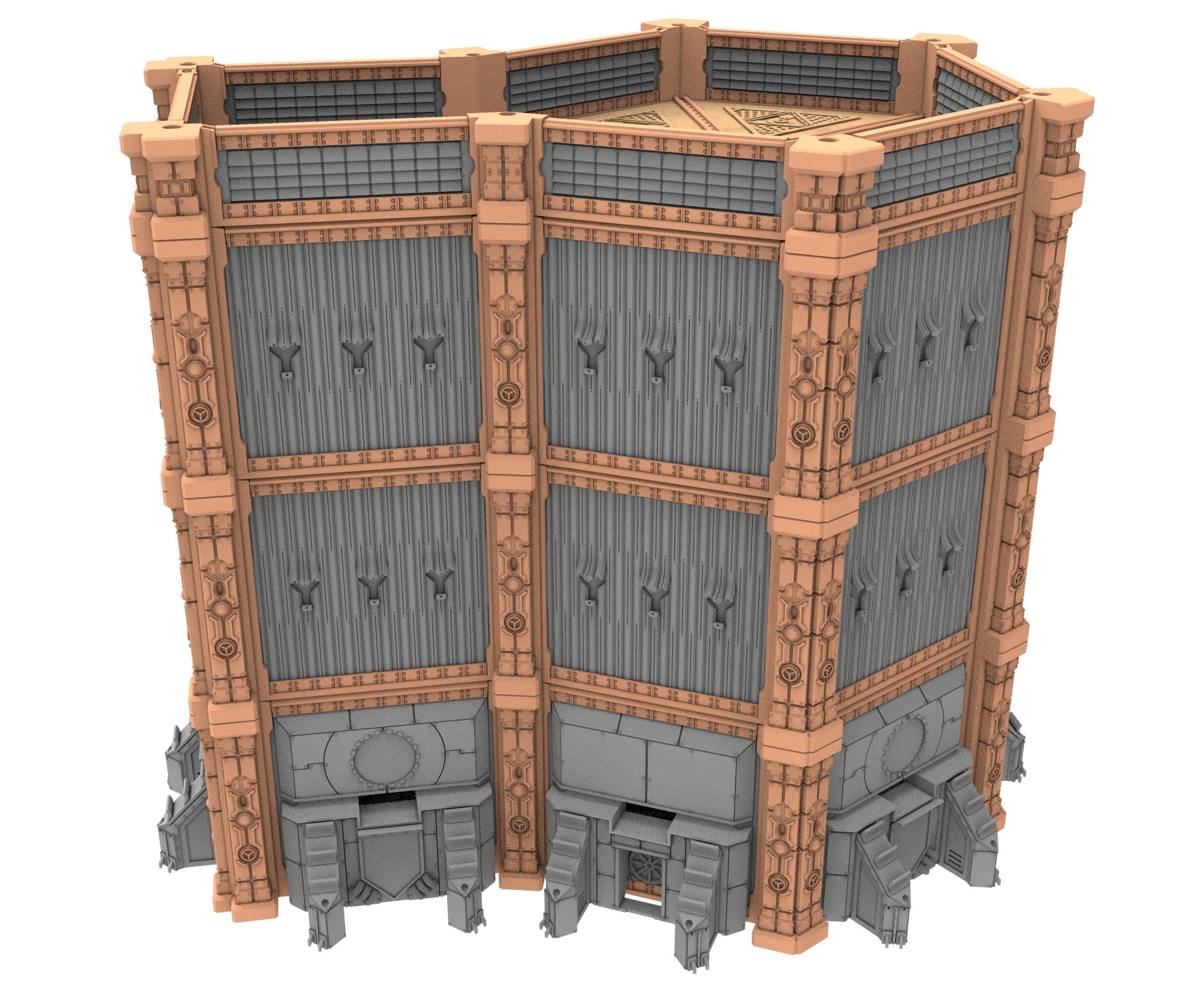 Military building printed in PLA and resin usable for warmachine, Damocles, One Page Rule, Firefight, infinity, scifi wargame...