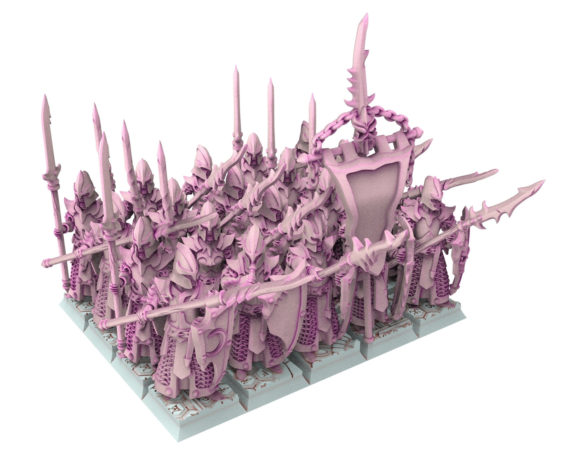 Dark Elves - Crossbow unit 20 soldiers, dark elves, Merciless north pillars usable for 9th Age, Fantasy Battle, Oldhammer, King of war, D&D