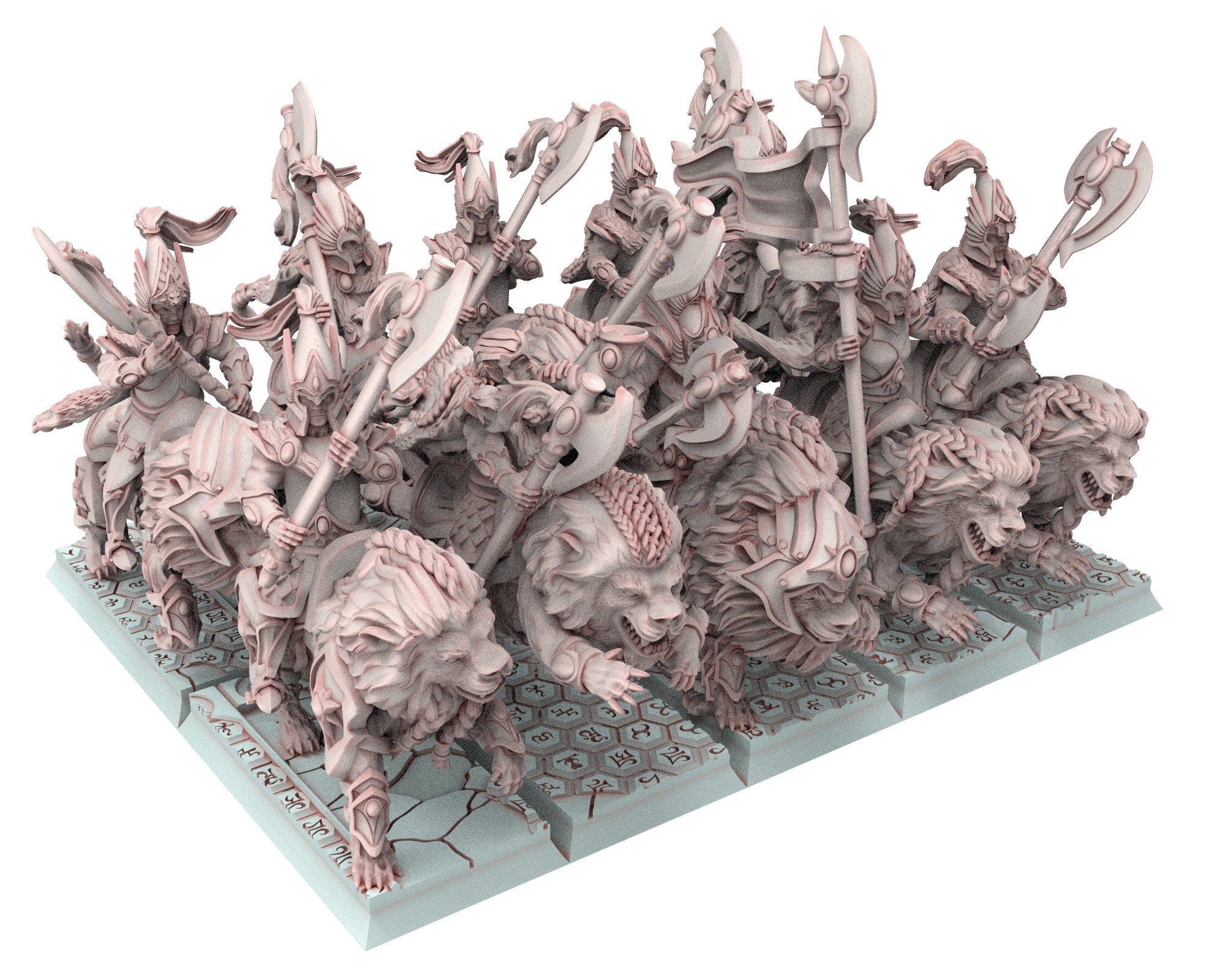 Hight Elves - 28mm Chariot Elite Lion Guard, Fantasy elves, Insular Kingdom usable for 9th Age, Fantasy Battle, Oldhammer, King of war, D&D