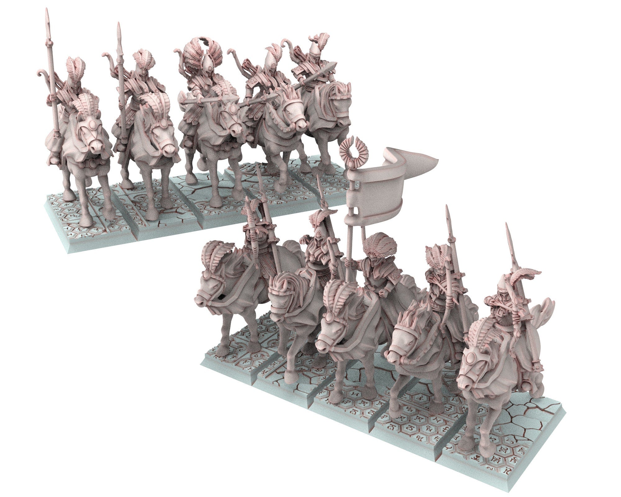 Hight Elves - 28mm Light Cavalry Riders Patroll Bows, Fantasy elves, usable for 9th Age, Fantasy Battle, Oldhammer, King of war, D&D