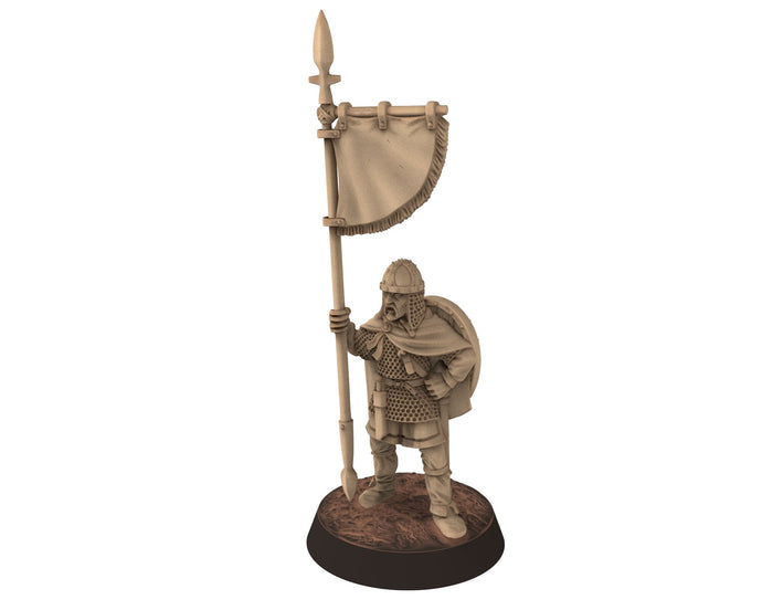 Dark Ages - Banner Carolingian Infantry Footmen Warriors Frank Empire, Miniatures 28mm, Wargame Historical Saga... Medbury miniature