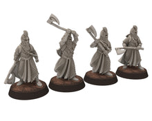 Load image into Gallery viewer, Darkwood - Armored Wood elves Warriors with Axes, Middle rings miniatures for wargame D&amp;D, LOTR, Medbury miniatures
