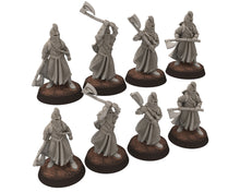 Load image into Gallery viewer, Darkwood - Armored Wood elves Warriors with Axes, Middle rings miniatures for wargame D&amp;D, LOTR, Medbury miniatures
