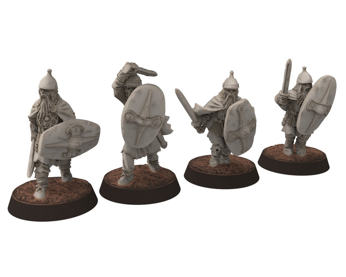 Undead Ghosts - Ghosty Gaul specters of the old war with Swords and Shield, under the mountain, miniatures for wargame D&D, LOTR...