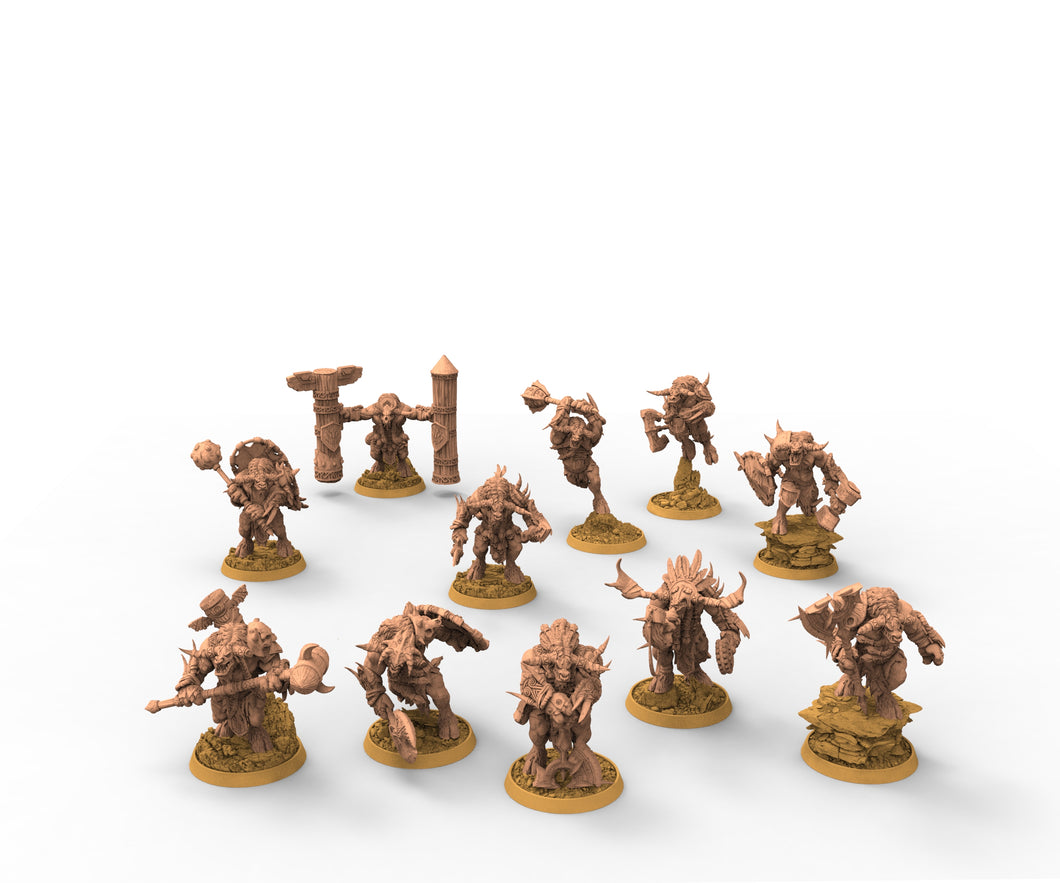 Beastmen - The Minotaurs of Fell Falls, Bundle x11 Troops, Daybreak Miniatures